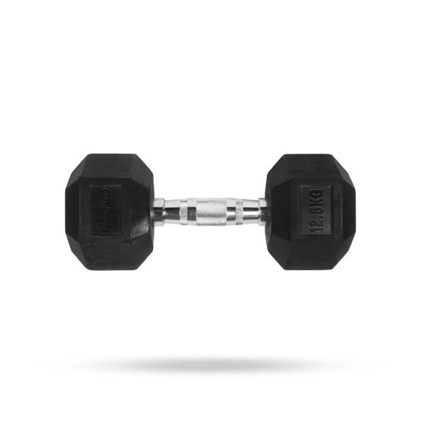 Hexagonálna jednoručka - GymBeam, čierna, 12.5 kg, oceľ