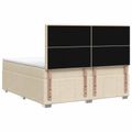 vidaXL LED boxspring posteľ s matracom Krémová 140 x 200 cm Látka