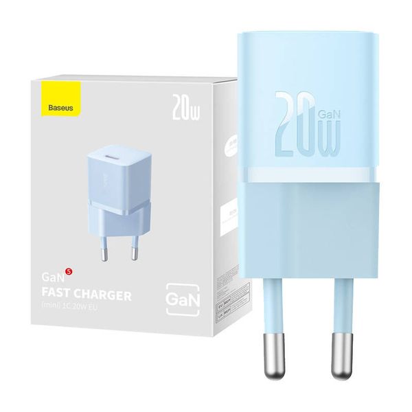 Mini nástenná nabíjačka Baseus GaN5 20 W (modrá)