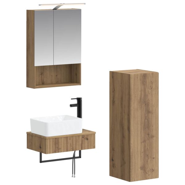 vidaXL Set kabinetov do kúpeľne 4 pcs Dub artisan 50 x 14,5 x 70 cm