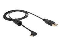 Kábel USB - USB (M) na Micro USB typ B (M) - USB 2.0 - 1 m - 90° konektor