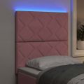 vidaXL LED hlavová doska Ružová 80 cm Zamat