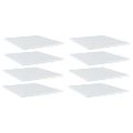 vidaXL Prídavné police 8ks, lesklé biele 40x50x1,5cm, kompozitné drevo