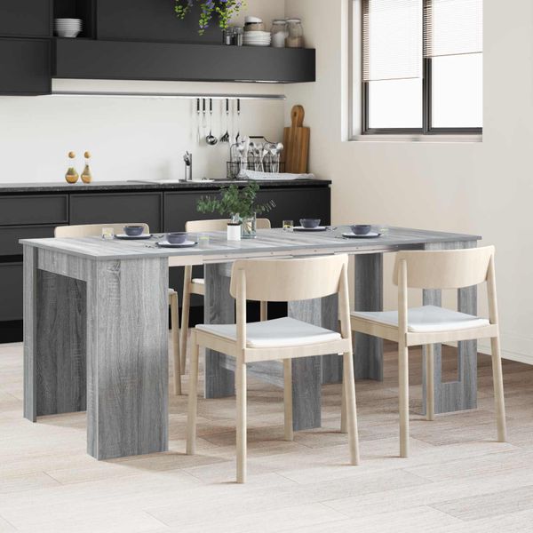 vidaXL Jedálenský stôl 180 x 85 x 75 cm Kompozitné drevo Sivý Sonoma
