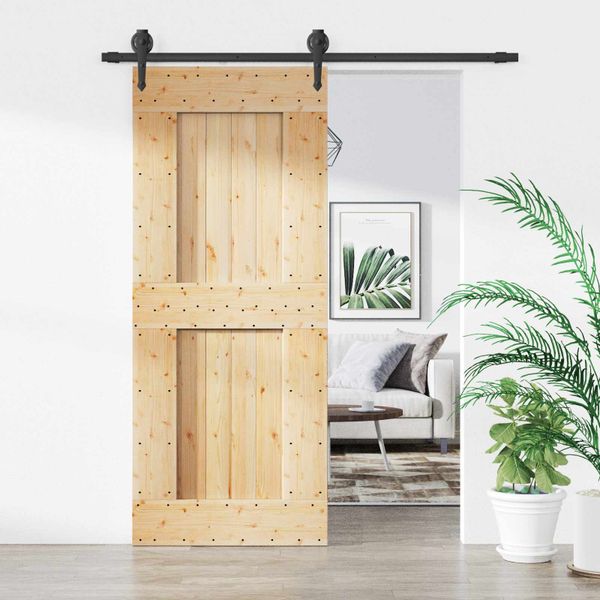 vidaXL Posuvné dvere Prírodná a čierna 85 x 210 cm
