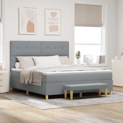 vidaXL Posteľ s pružinovým rámom Svetlosivá 200 x 180 cm látka