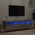 vidaXL TV nástenné skrinky s LED svetlami 2 ks sivé sonoma 80x30x40 cm