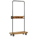 vidaXL Vešiak na oblečenie s kolieskami 90x35x190 cm mango a železo