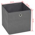 vidaXL Úložné boxy, 10 ks, netkaná textília, 32x32x32 cm, sivé