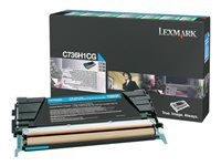 Vysoká výťažnosť - azúrová - originálna - kazeta s farbivom LCCP, LRP - pre Lexmark C736dn, C736dtn, C736N, X736de, X738de, X738dte