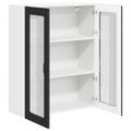 vidaXL Nástenný sklenený kabinet LUCCA Čierna 80 x 31 x 100 cm