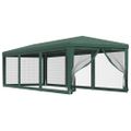 vidaXL Párty stan s 8 sieťkovanými bočnými stenami zelený 3x9 m HDPE