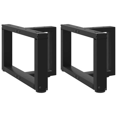 vidaXL Nohy konferenčného stolíka v tvare T, 2 ks, čierne, 50x25x(30-31) cm, oceľové