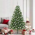 vidaXL Vianočný stromček s 300 LED-i so stojanom Zelená 180 cm PE