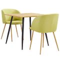 vidaXL 3-dielna jedálenská súprava látková zelená