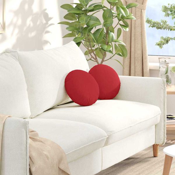vidaXL Vankúše na sedenie 2 pcs Červená Ø30 x 13 cm látka