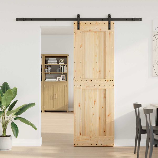 vidaXL Posuvné dvere NARVIK Prírodná a čierna 70 x 210 cm (213,5 cm)