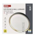 LED nástenné svietidlo ILVI, kruhové 45 W, stmievanie + CCT, čierna + šampanská
