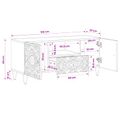 vidaXL TV skrinka Biela 105 x 33,5 x 46 cm Masívne mango drevo