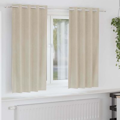 vidaXL Zatemňovacie závesy 2 pcs Krémová 140 x 175 cm Zamat