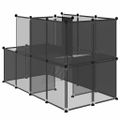 vidaXL Klietka pre malé zvieratá čierna 142x74x93 cm PP a oceľ
