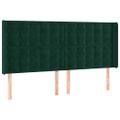 vidaXL Čelo postele so záhybmi tmavozelený 163x16x118/128 cm zamat
