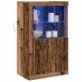 vidaXL LED komoda 60,5 x 37 x 100 cm Kompozitné drevo Staré drevo