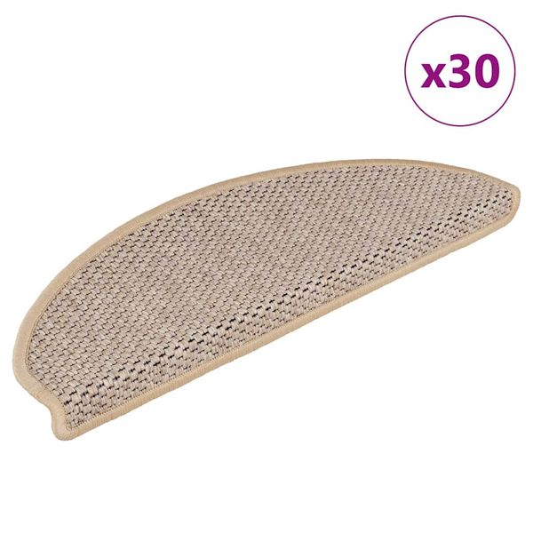 vidaXL Samolepiace nášľapy na schody sisalové 30 ks 65x21x4 cm
