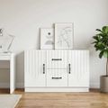 vidaXL Servírovacia skriňa Biela s vysokým leskom 89 x 34,5 x 57 cm