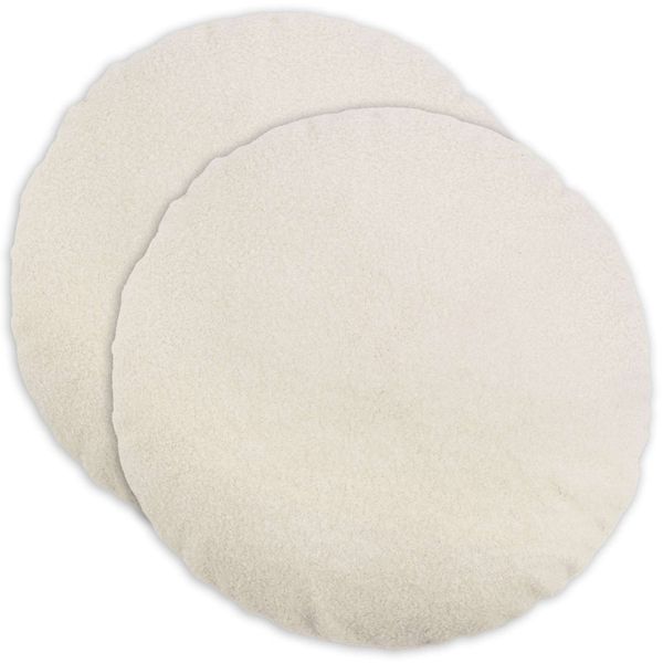 vidaXL Poťah na podložku 2 pcs HEERLEN Krémová Ø 60 cm Bouclé