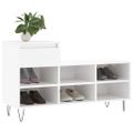 vidaXL Botník lesklý biely 102x36x60 cm spracované drevo