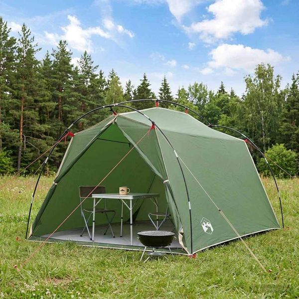 vidaXL Tunelový stan Zelená Pre 2 osoby 185T Polyester s PU náterom