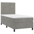 vidaXL Posteľný rám boxsping s matracom bledosivý 90x190 cm zamat