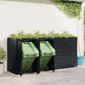 vidaXL Úložisko na 4 koše Wheelie Čierna 272 x 77,5 x 121,5 cm