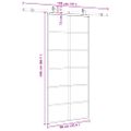 vidaXL Posuvné dvere s kovaním čierne 90x205 cm ESG sklo