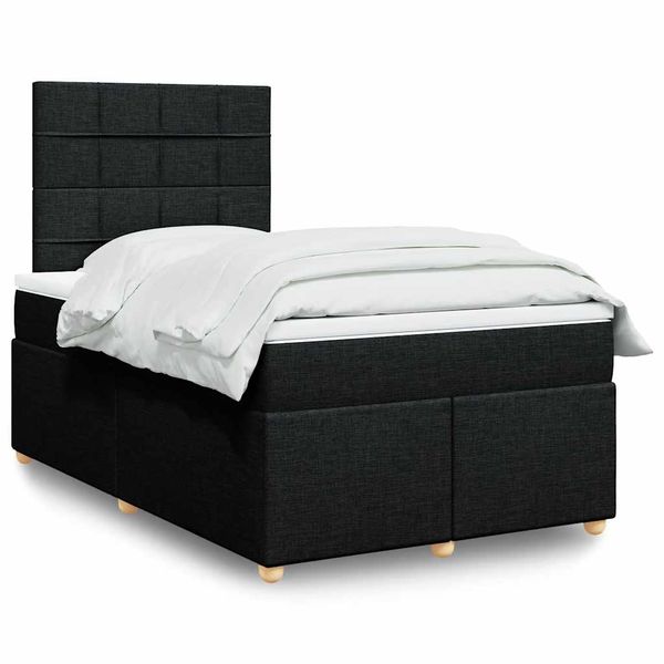 vidaXL Boxspring posteľ s matracom čierna 120x190 cm látka