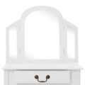 vidaXL Toaletný stolík so stoličkou biely 65x36x128 cm drevo paulovnie MDF