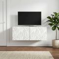 vidaXL Nástenná TV skrinka 98 x 31 cm Biela Kompozitné drevo Nástenný