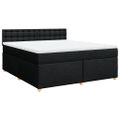 vidaXL Posteľný rám boxspring s matracom čierny 180x200 cm látka