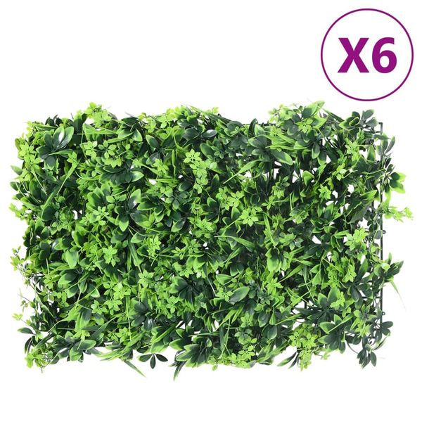 vidaXL Umelý plot z listov 6 ks zelený 40x60 cm