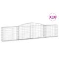 vidaXL Oblúkové gabionové koše 10ks 400x30x80/100cm pozinkované železo
