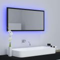 vidaXL LED kúpeľňové zrkadlo čierne 90x8,5x37 cm akryl