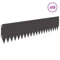 vidaXL Obrubník trávnika 10 ks 103 x 25 cm Oceľ Čierna