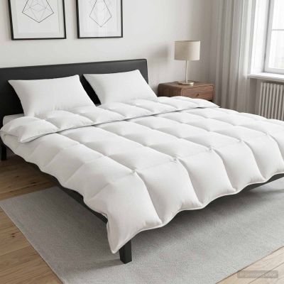 vidaXL Súprava paplónu a vankúša 3 ks 200 x 220 cm Zima 400 g/ks Biela