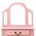 vidaXL Toaletný stolík so stoličkou ružový 65x36x128 cm drevo paulovnie MDF
