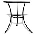 vidaXL Bistro stolík, čierno biely 60 cm, mozaikový