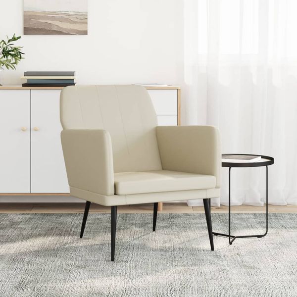 vidaXL Kreslo krémové 61x78x80 cm umelá koža