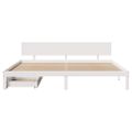 vidaXL Posteľný rám so zásuvkami biely 200x200 cm borovicový masív