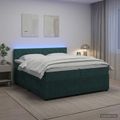 vidaXL Posteľ boxspring s matracom Tmavozelená 200 x 200 cm Zamat
