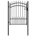 vidaXL Plotová brána EMMEN s hrotmi oceľ 104x109,5 cm čierna